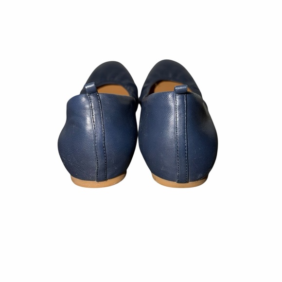J.Crew Cece Navy Leather Round Toe Slip on Ballet Flat Made in Italy Size 8.5 - Picture 5 of 9